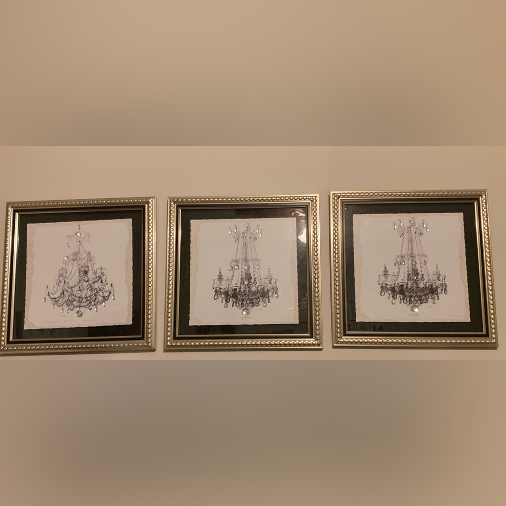 Jeweled Elegant Chandelier II Framed Art Print